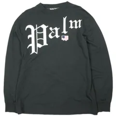 Palm Angels パームエンジェルス ポルトガル製 NEW GOTHIC L/S TEE ロゴプリント ロングスリーブTシャツ PMAB002S20413012 S ブラック 長袖 星条旗 トップス g26051のサムネイル