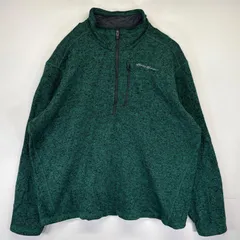 古着 エディー・バウアー Eddie Bauer ハーフジップフリースジャケット トレーナー ベターセータータイプ ニット XL  グリーン メンズ