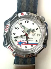 【稼働品】　ボストーク （Vostok）コマンダスキー (Komandirskie）531764　ロシア老舗時計　戦闘機 Su-35 フランカー 中古　H8-4-44のサムネイル