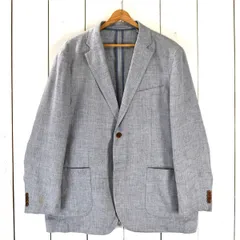 LANDS' END ランズエンド 麻リネン100％ 2つボタン シングル ジャケット B6 / L ライトグレー 袖口4つ釦 春夏秋対応 497720 / 6TC088 【送料無料】【中古】【メンズビジネス】202603のサムネイル