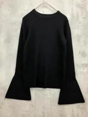 green label relaxing グリーンレーベルリラクシング フォルム ハイゲージ フレアスリーブ プルオーバー ニット セーター 黒 ■◇ レディース