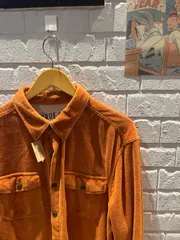 古着 オレンジ シャツ コーデュロイ 長袖 XL