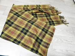 (新品) 冬 チェック マフラー (ネックスカーフ オール ウール tem ファッション)