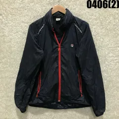 FILA フィラ ネイビー ウィンドブレーカー アウター レディース L