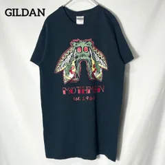 【GILDAN】未確認動物 モスマン MOTHMAN ビックロゴ プリントロゴ 半袖Tシャツ クロ US古着 USA輸入 Ssize