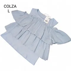COLZA コルザ 未使用 肩あきフリルトップス レース L 水色  ハニーズのサムネイル