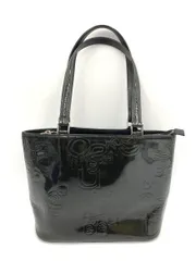 Ungaro ウンガロ エナメル ロゴ ハンド バッグ ブラック ■■ レディース