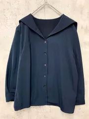 NATURAL BEAUTY BASIC ナチュラルビューティーベーシック 017-1210810 サテンセーラーブラウス sizeS/紺 ■◇ レディース