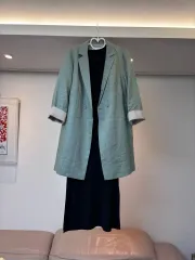 7分 麻 ジャケット 55-細身66