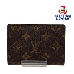 中古 LOUIS VUITTON ルイヴィトン ポルト2カルトヴェルティカル M60533 パスケース ブラウン モノグラム 【102060351002】