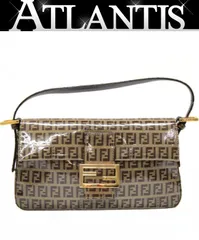 フェンディ FENDI ズッキーノ マンマバケット ハンドバッグ ビニールコーティングキャンバス ブラウン 【74234】
