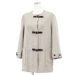 極美品】HERMES エルメス 2010AW 鹿革 レザーパイピング Vネック