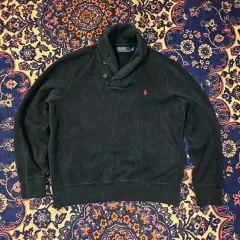 ポロラルフローレン ヴィンテージ コットン ショールカラネック ニット