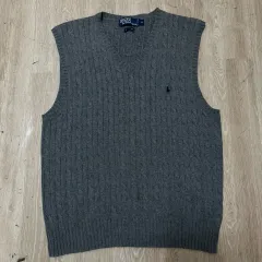 POLO RALPH LAUREN ポロラルフローレン ケーブル編み Vネック ケーブル編み コットン ニット ベスト M/95