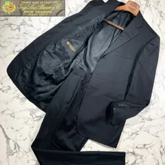 ✨Super120s/ロロピアーナ✨(LL)●スーツ セットアップ ブラック 黒