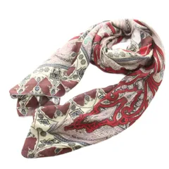 エトロ ETRO ストール スカーフ 大判 ウール シルク ペイズリー柄 総柄 赤茶系 142-10010-4508 /KU