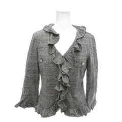 ユキトリイ YUKI TORII 美品 カーディガン 38 灰色 グレー フリル Vネック 七分袖 24410401 /HW ■ECF001のサムネイル
