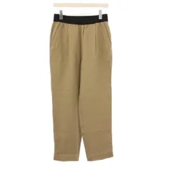 フィアオブゴッド Fear of God 7th COLLECTION スラックスパンツ イージー タック ウエストゴム ストレッチ バイカラー ロゴ S ベージュ 黒 ブラック /BB