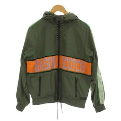 スコッチ&ソーダ SCOTCH & SODA ジップアップ ジャケット ナイロン 上着 S カーキ ロゴプリント 長袖 フード付き /GPのサムネイル