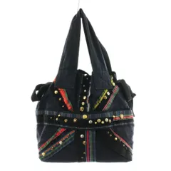 トリココムデギャルソン tricot COMME des GARCONS トートバッグ ショルダーバッグ チェック柄 リボン 紺 ネイビー TN-K207 /AN12 ■NIのサムネイル