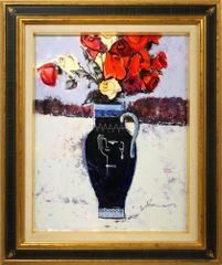 絵画・額縁・油絵・田宮 博夫・新品未使用・静物・花・美術品