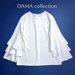 新品タグ付 ディノス DAMA collection 刺繍ベルスリーブブラウス 