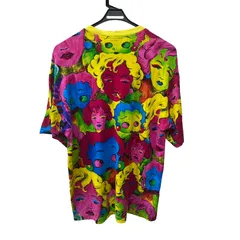 Versace Jeans Couture　ヴェルサーチェ  ジーンズ クチュール  90's  ヴィンテージ Tシャツ　マリリン・モンロー Marilyn Monroe × ベティ・ブープ  Betty Boop  コラボ  総柄　コットン　マルチカラーのサムネイル