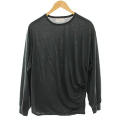 アダムエロペ Adam et Rope' アシンメトリードレープ ロングスリーブ Tシャツ カットソー 長袖 M チャコール GMM-04080 /HNのサムネイル