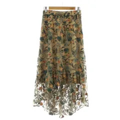 グレースコンチネンタル GRACE CONTINENTAL ロングスカート 36 茶 ブラウン 花柄 レース フレア /RR