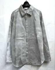 Yohji Yamamoto Y's｜ヨウジヤマモト ワイズ YG-B08-018 顔料染め加工 ストライプ フリルブラウス 長袖シャツのサムネイル
