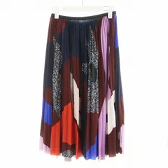 ポールスミス PAUL SMITH Botanical Collage プリーツスカート ロング丈 花柄 M マルチカラー ピンク 青 ブルー 茶 ブラウン 紺 ネイビー 235150 /AN15のサムネイル