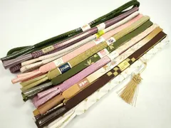 平和屋着物●和装小物　帯締め10本セット　高麗組　礼装用　亀房付き　草木染　大丸扱い　金糸　逸品　未使用　CABF7243ju