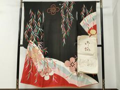 平和屋本店▽極上　京都祇園の老舗　ぎをん齋藤　訪問着　単衣　枝花文　銀彩　反端付き　逸品　DZAA6229kh5 平和屋本店▽極上 京都祇園の老舗 ぎをん齋藤 訪問着 単衣 枝花文 銀彩