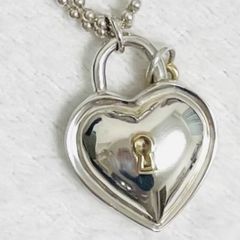 Tiffany ハートロック&キー コンビ ネックレス シルバー ゴールド 希少 