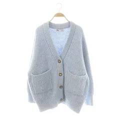 ザラ ZARA ウール アルパカ混 カーディガン ニット Vネック M 水色 /AT ■OS