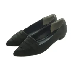 グリーンレーベルリラクシング ユナイテッドアローズ green label relaxing フラットシューズ パンプス ポインテッドトゥ 24.0cm 黒 /MI ■OS