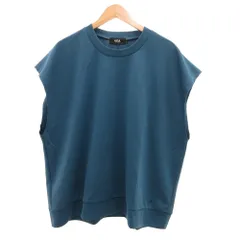 アズールバイマウジー AZUL by moussy オーバーサイズTシャツ ノースリーブ ロゴ刺繍 L 青 ブルー /JS ■GY58のサムネイル