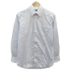 ダーバン DURBAN Yシャツ ワイシャツ ドレスシャツ 白 ホワイト ストライプ柄 長袖 /SM24 ■ECD001