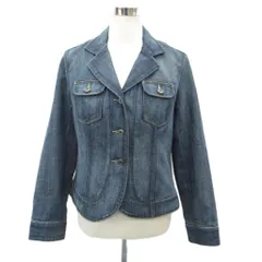 タルボット TALBOTS デニムジャケット テーラードジャケット 上着 ミドル丈 シングルボタン 10 紺 /SY5 ■ECC001