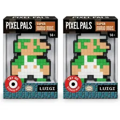 <EC3> 2点セット 未開封 PDP Pixel Pals スーパーマリオ ルイージ ライト付き フィギュア