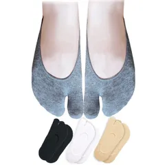 フットカバー 靴下 脱げない靴下 レディース くるぶしソックス 【LinoUlu】3足セットｘ足袋型の脱げないフットカバー【選べる5種類ｘ滑り止め付きｘエアリフトやマルジェラや足袋シューズやスニーカーに】足袋ソックス