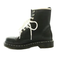ドクターマーチン DR.MARTENS 1460 ZIP 8ホール ショートブーツ UK5 黒 ブラック 白 ホワイト /SS ■OS