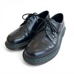 Dr Martens 3EYELET 1461 GS BLACK SMOOTH グリーン ステッチのサムネイル