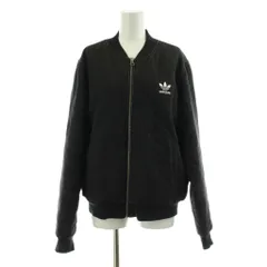 アディダスオリジナルス adidas originals キルティングジャケット ブルゾン 中綿 ジップアップ ロゴ刺繍 2XTO 黒 ブラック /KU ■MA