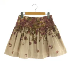 レッド ヴァレンティノ RED VALENTINO フラワーデザインミニスカート フレア 花柄 40 ベージュ 紫 /MI ■OSのサムネイル