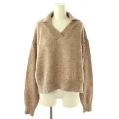 ミズイロインド mizuiro ind スキッパーハンドステッチショートプルオーバー ニット セーター モカブラウン グレー /ES ■OS