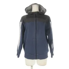 アディダスネオ adidas neo ジップアップパーカー ジャケット スリーストライプス バイカラー S 青 ブルー インディゴ /CK16 ■GY58
