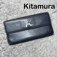 Kitamura キタムラ 長財布 レザー ネイビー