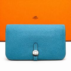 【極美品】HERMES ドゴンGM 長財布　スイフト　ブルーパオン 極美品】HERMES ドゴンGM 長財布 スイフト ブルーパオン - メルカリ