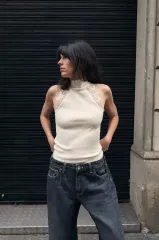 ザラ レース リブ トップス S